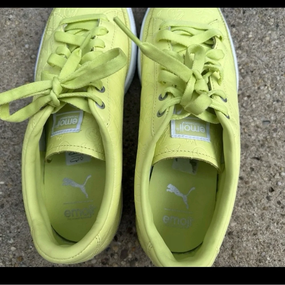 Puma Basket X Emoji Sunny Lime Size 9 - Picture 3 of 8